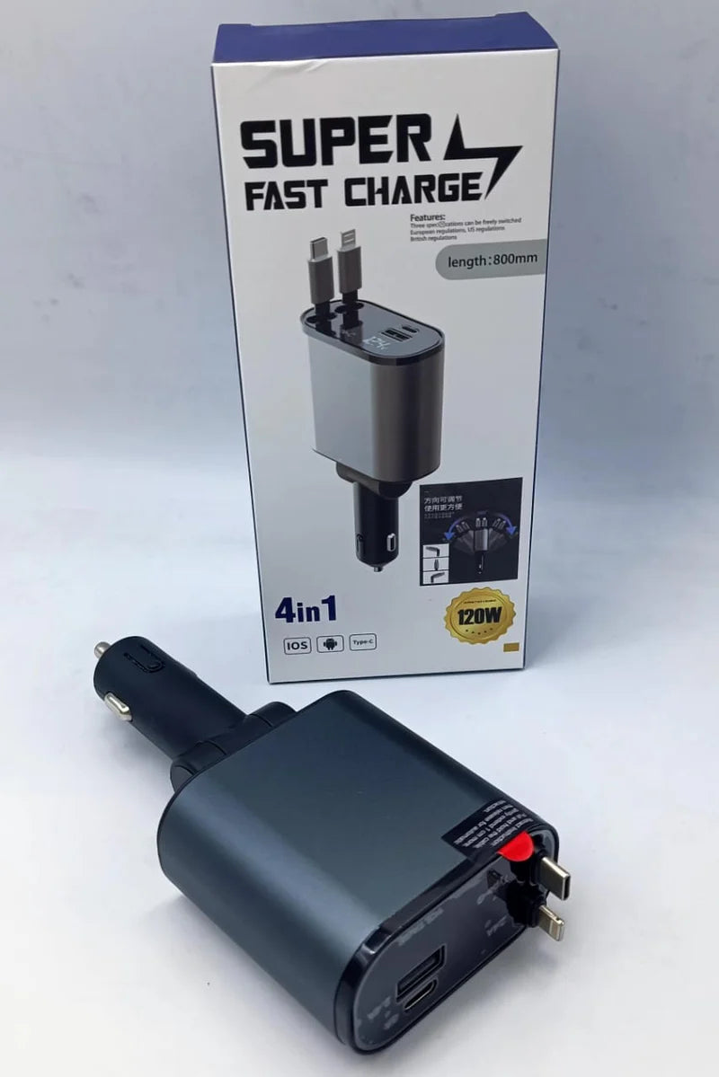 🔌 4 in 1 Retractable Charger  اشحن لحد 4 أجهزة بنفس الوقت