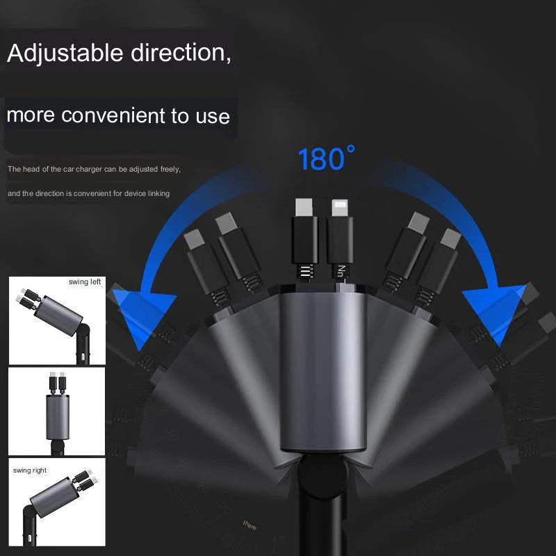 🔌 4 in 1 Retractable Charger  اشحن لحد 4 أجهزة بنفس الوقت