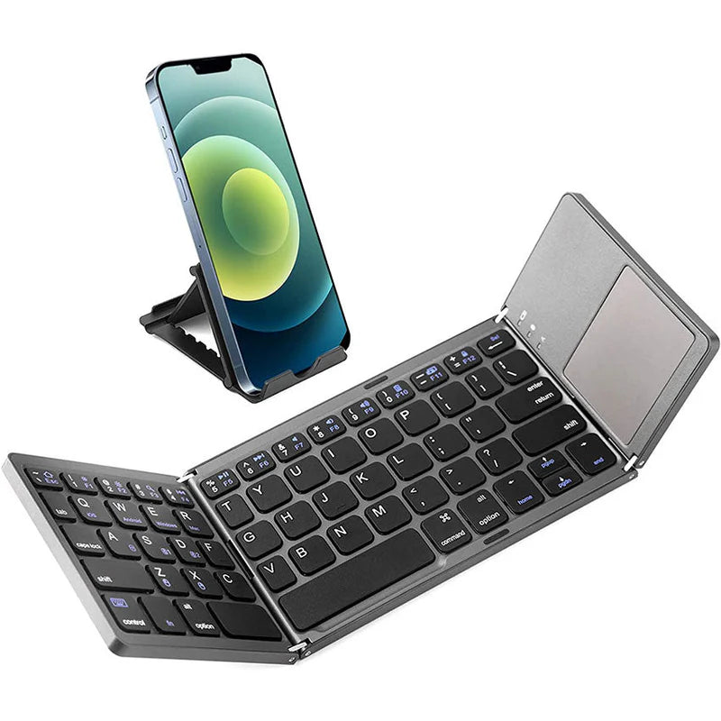 Foldable Bluetooth Keyboard with Touchpad لوحة مفاتيح بلوتوث قابلة للطي مع لوحة لمس