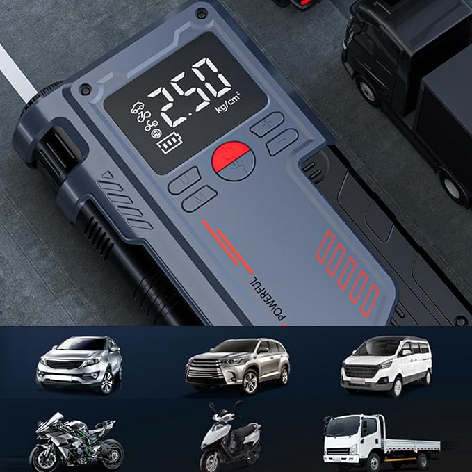 Portable Car Jump Starter with Digital Display © مشغل تشغيل السيارة المحمول مع شاشة رقمية