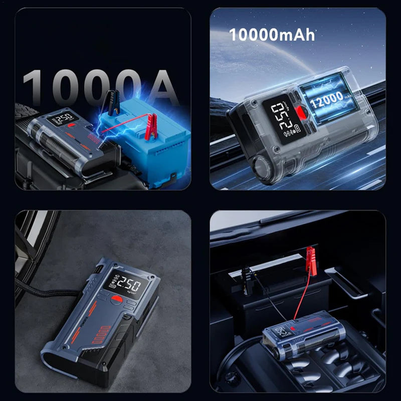 Portable Car Jump Starter with Digital Display © مشغل تشغيل السيارة المحمول مع شاشة رقمية