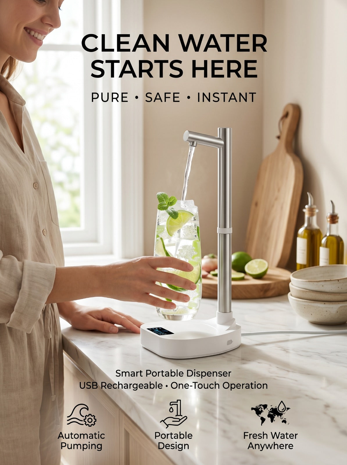 Smart Water Dispenser – Auto Pump | موزع مياه ذكي