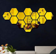 Hexagon Mirror Set – Wall Decor | مرايا سداسية ديكور